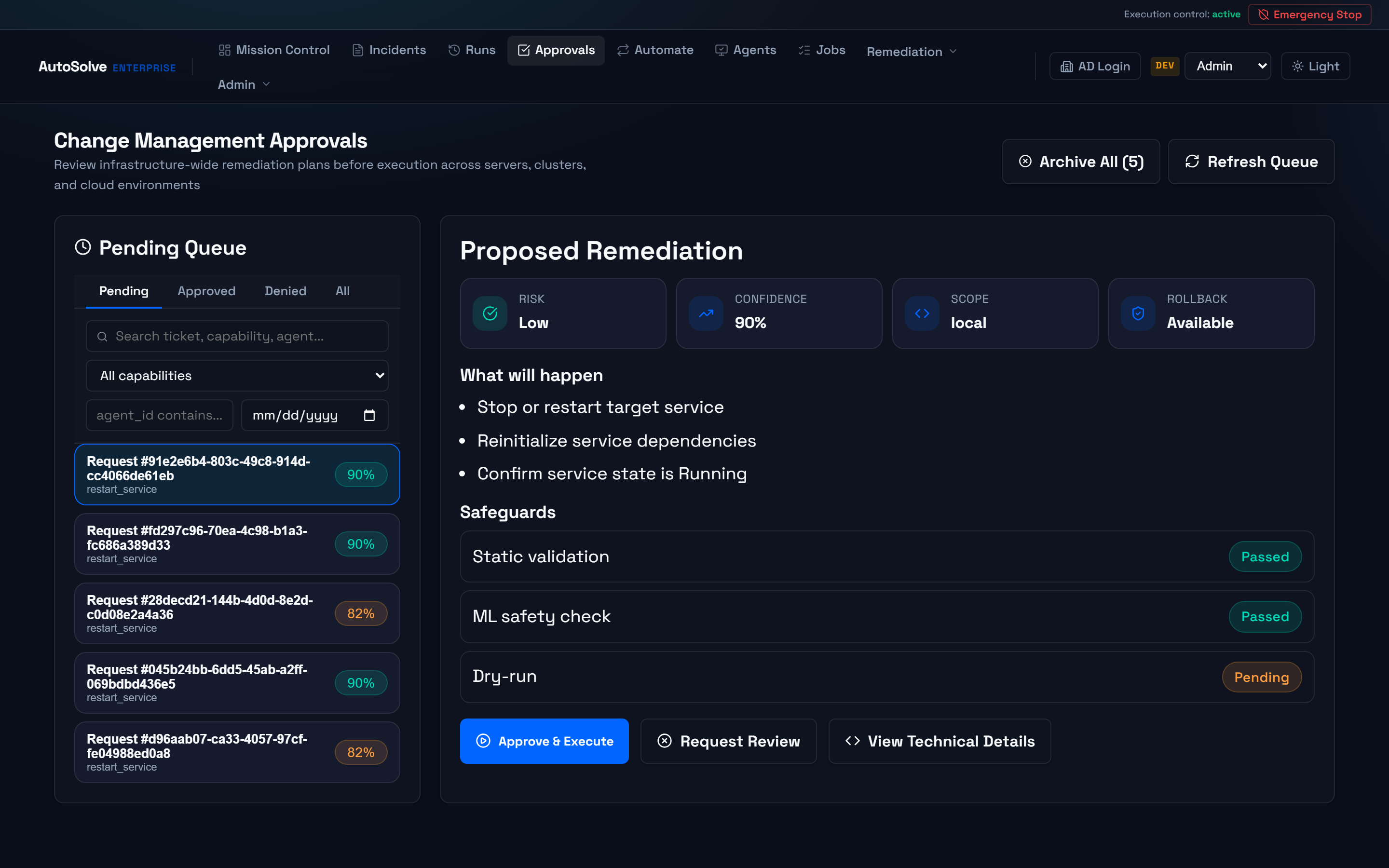 Approval review application screen